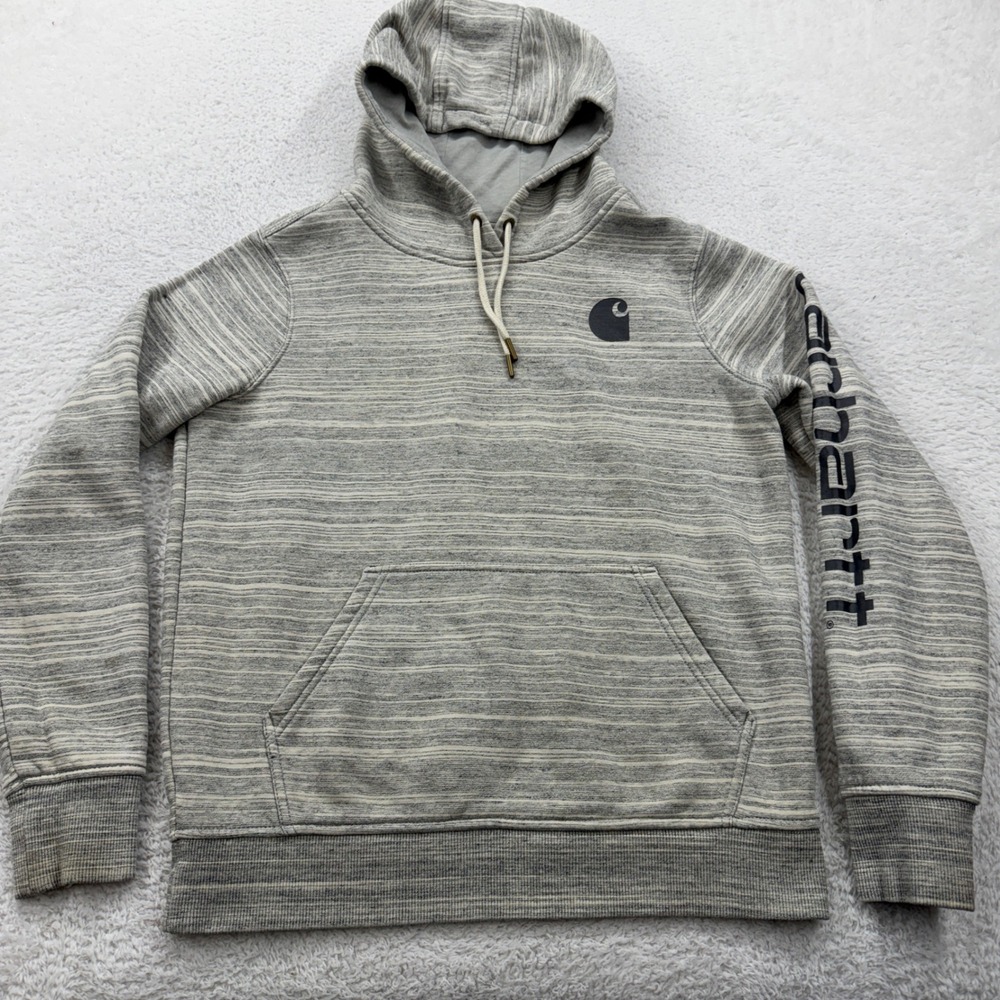 Carhartt Relaxed Fit Speckled Heather Gray Hoodie Size Small Sweatshirt